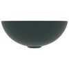 vidaXL Bathroom Sink Ceramic Dark Green Round