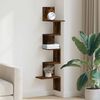 vidaXL Wall Corner Shelf Smoked Oak 32x32x127,5 cm Engineered Wood