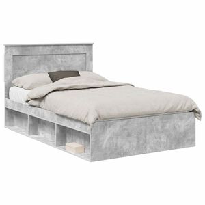 vidaXL Bed Frame Concerte Grey 135 x 190 cm Solid Pine Wood
