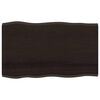 vidaXL Table Top Dark Brown 100x60x2 cm Treated Solid Wood Oak Live Edge