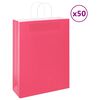 vidaXL Paper Bags 50 pcs with Handles Pink 32x12x42 cm