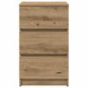 vidaXL Bedside Cabinet with 3 Drawers Artisan Oak 39x35x65 cm