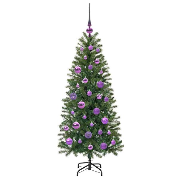 vidaXL Artificial Christmas Tree with 150 LEDs Green 120 cm PE and PVC