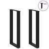 vidaXL Console Table Legs U-Shaped 2 pcs Black 28x(72-73) cm Steel