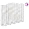 vidaXL Arched Gabion Baskets 9 pcs 300x50x220/240 cm Galvanised Iron