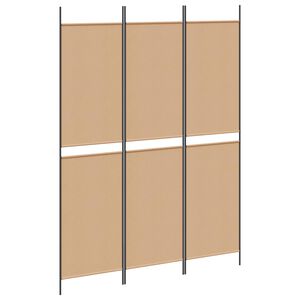 vidaXL 3-Panel Room Divider Beige 150 x 200 cm Fabric