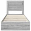 vidaXL Storage Bed with Drawer Grey Sonoma 75 x 190 cm Engineered Wood