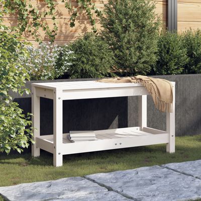 vidaXL Garden Bench White 82.5x35x45 cm Solid Wood Pine