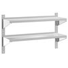 vidaXL 2-Tier Wall Shelf 100x30x60 cm Silver Stainless Steel