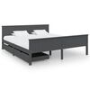 vidaXL Bed Frame without Mattress Dark Grey Solid Wood Pine 200x200 cm