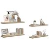 vidaXL Floating Wall Shelves 4 pcs Oak 90x23.5x3.8 cm MDF
