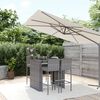 vidaXL 5 Piece Garden Bar Set with Cushions Grey Poly Rattan