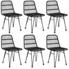 vidaXL 7 Piece Garden Dining Set Black Poly Rattan