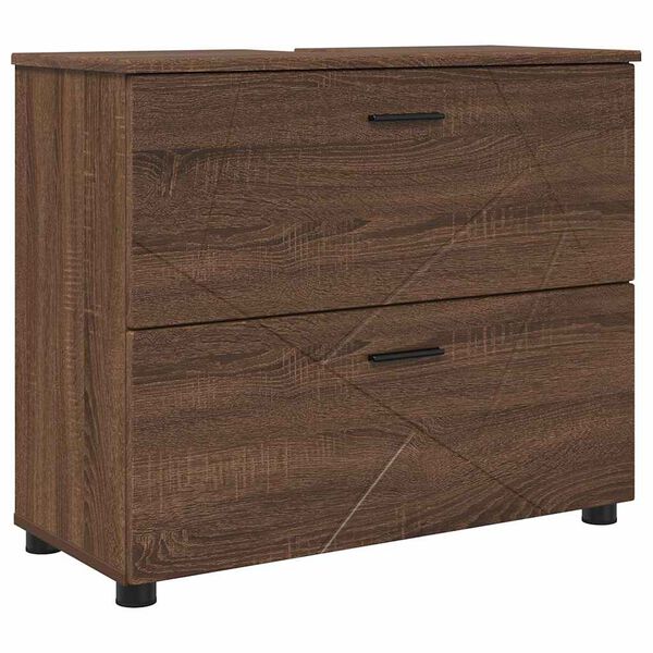 vidaXL Bathroom Cabinet with Drawer Brown Oak 76.5 x 35 x 64 cm