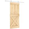 vidaXL Sliding Door Natural and White 85 x 210 cm Solid Pine Wood