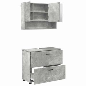 vidaXL Bathroom Furniture Set 2 pcs Concrete Grey