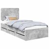 vidaXL Bed Frame with Drawer Concrete Grey 90 x 200 cm Engineer Wood