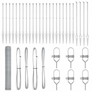 vidaXL Fence Post Silver