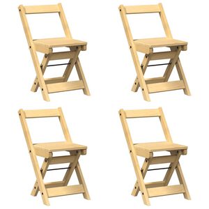 vidaXL Folding Chairs 4 pcs "Corona" Wax Brown Solid Wood Pine