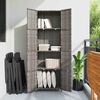 vidaXL Garden Storage Cabinet Grey 59x40x180 cm Poly Rattan