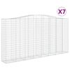 vidaXL Arched Gabion Baskets 7 pcs 400x50x200/220 cm Galvanised Iron
