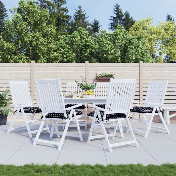 vidaXL Chair Cushions 6 pcs Black Check Pattern 40x40x7 cm Fabric