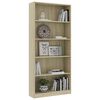 vidaXL 5-Tier Book Cabinet Sonoma Oak 80x24x175 cm Engineered Wood