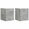 vidaXL Wall-Mounted Bedside Cabinet 2 pcs Concrete Grey