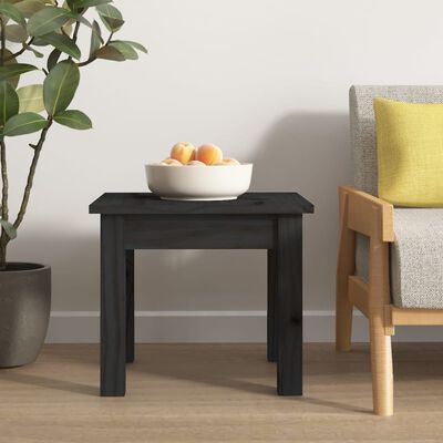 vidaXL Coffee Table Black 35x35x30 cm Solid Wood Pine