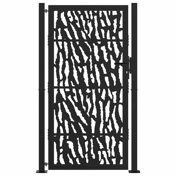 vidaXL Garden Gate Black 100x175 cm Steel Trace Design