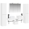 vidaXL Bathroom Furniture Set 6 pcs White Engineered Wood and Glass