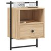 vidaXL Bedside Cabinets Wall-mounted 2 pcs Sonoma Oak 40x30x61 cm Engineered Wood