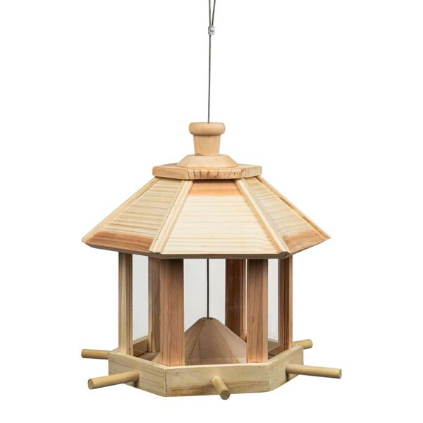 HI Hanging Bird Feeder House-shaped 26x27 cm Natural