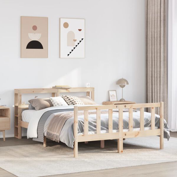 vidaXL Bed Frame without Mattress 140x200 cm Solid Wood Pine