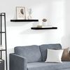 vidaXL Floating Wall Shelves 2 pcs High Gloss Black 60x23.5x3.8 cm MDF