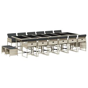 vidaXL Garden Dining Set | Light Grey, Anthracite, Black