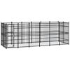 vidaXL Outdoor Dog Kennel Steel 11.06 m&sup2;