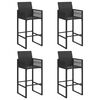 vidaXL 5 Piece Garden Bar Set without Cushions Black Poly Rattan Acacia