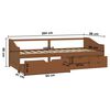 vidaXL 3-Seater Day Bed without Mattress Honey Brown Solid Pinewood 90x200cm