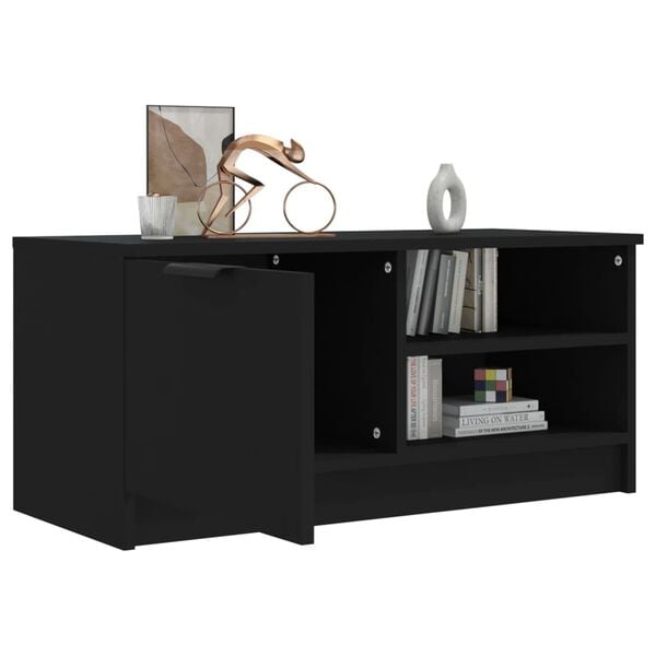 vidaXL TV Cabinet Black 80x35x36.5 cm Engineered Wood