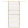 vidaXL Sliding Door Gold 90x205 cm Clear ESG Glass and Aluminium