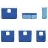 vidaXL Kids'Loft Bed Frame with Curtains Black and Blue 100 x 200 cm