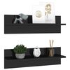 vidaXL Wall Shelf 2 pcs High Gloss Black 60x11.5x18cm Engineered Wood