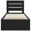 vidaXL Bed Frame with Headboard Black 75 x 190 cm Solid Pine Wood