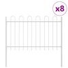 vidaXL Garden Fence BOXTEL 8 pcs 13.6 x 1 m Powder-coated Steel White