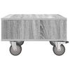 vidaXL Side Table with Wheels Grey Sonoma 50 x 50 x 30 cm