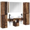 vidaXL Bathroom Furniture Set 6 pcs Old Wood Engineered Wood and Glass