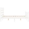 vidaXL Bed Frame without Mattress White Small Double Solid Wood Pine