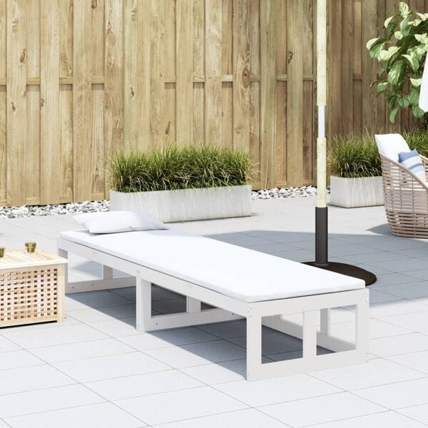vidaXL Garden Sofa Bench Extendable White Solid Wood Pine