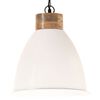 vidaXL Industrial Hanging Lamp White Iron & Solid Wood 35 cm E27